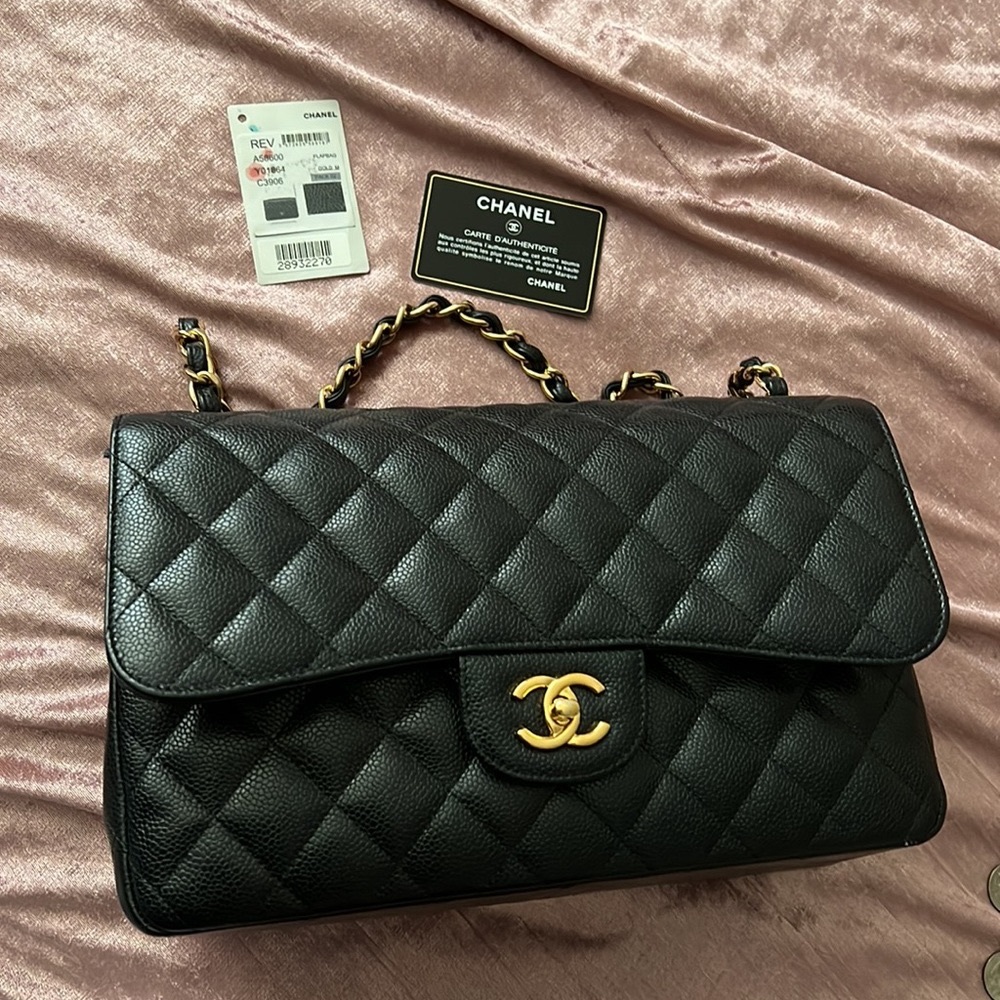 Channel black classic caviar double flap jumbo - Picture 7 of 7